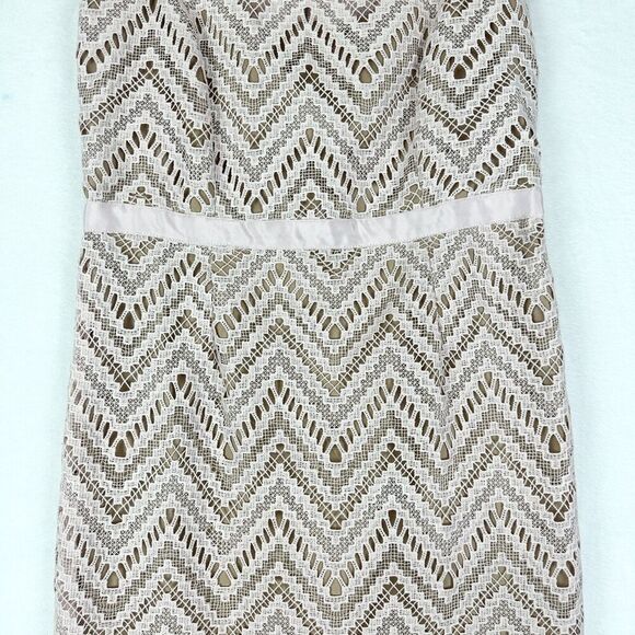 Bardot Imogen Lace Midi Dress Size 10 Pale Blush Cocktail Wedding Guest - Picture 7 of 12